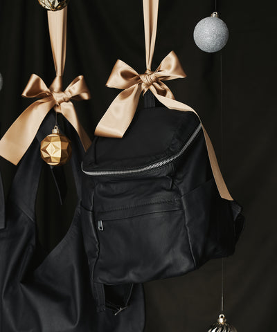 #11《BF SALE 20%》ボックスリュック (black) / やぎ革・ベアー