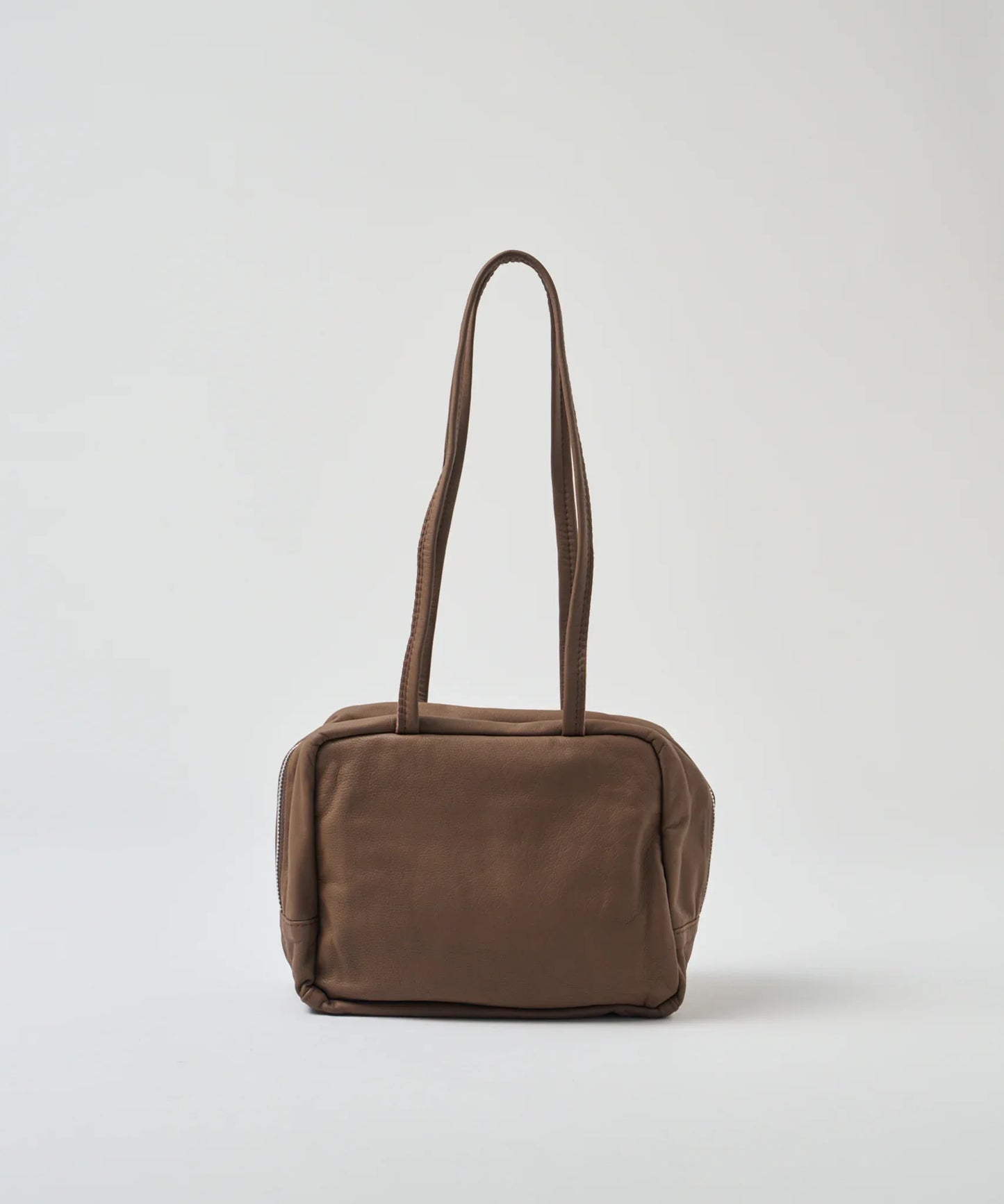#11《SALE 30%》スラウチーボックスバッグS (dark brown) / やぎ革・ベアー - REN