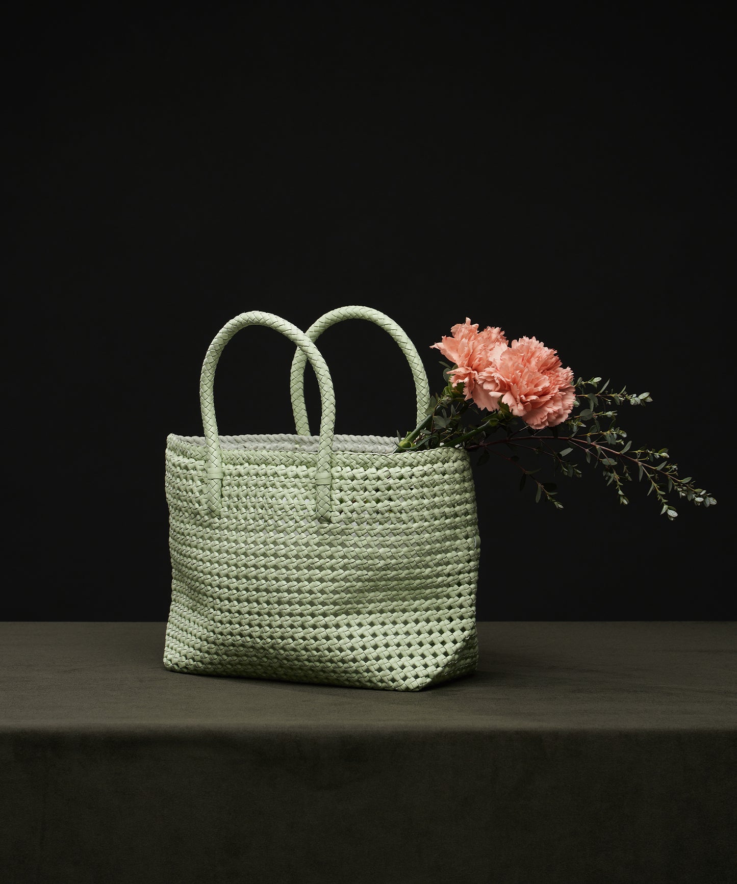 #16 / バスケットS(pistachio green)/ やぎ革・ゴートメッシュ