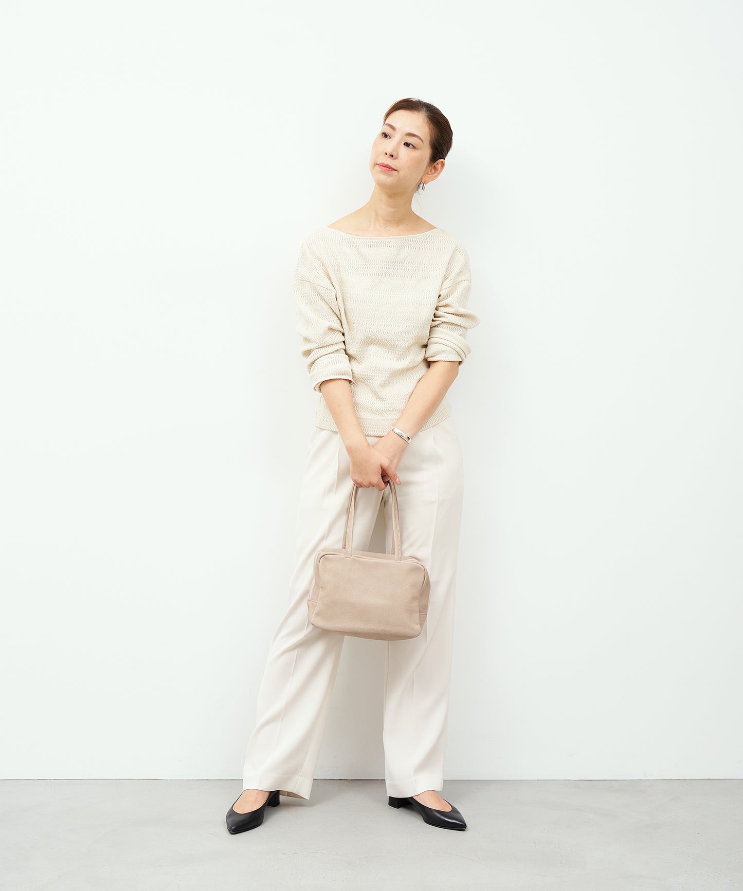 #30/ スクエアダッフル XS(pink beige)/ ピッグスキン・ハリー