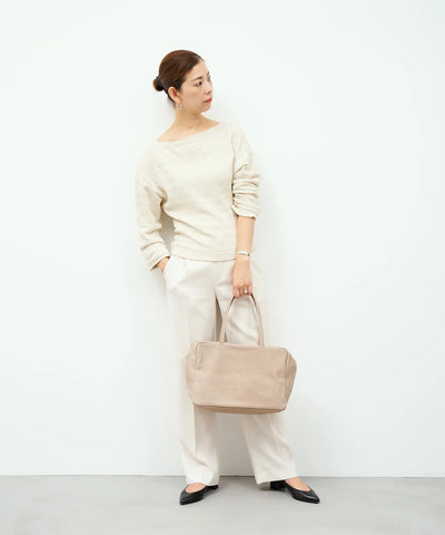 #30/ スクエアダッフル M(pink beige)/ ピッグスキン・ハリー