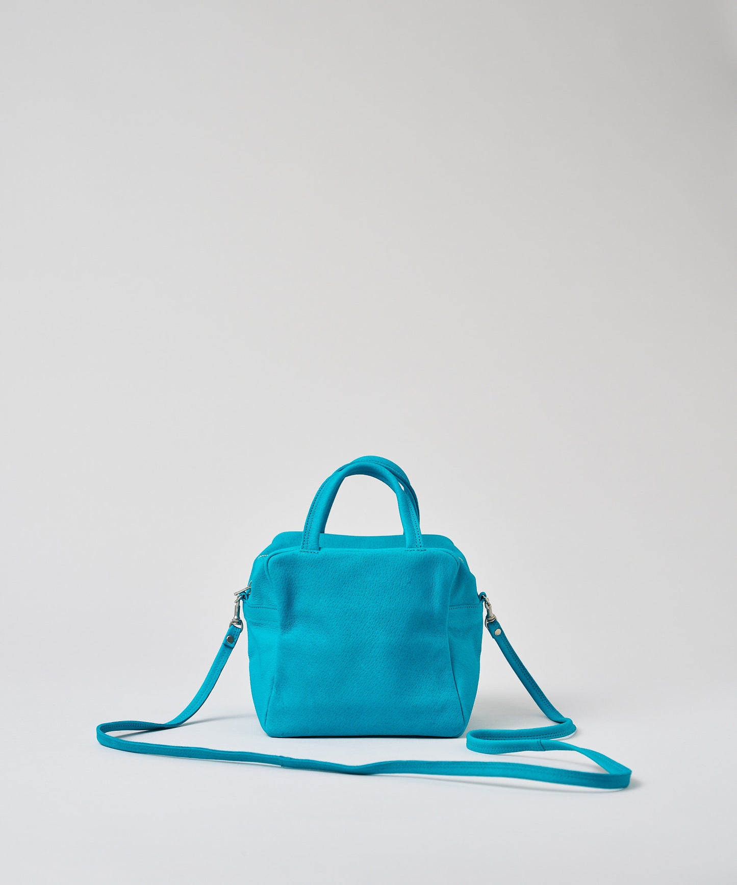 #30/ 2wayキューブポシェット(turquoise)/ ピッグスキン・ハリー