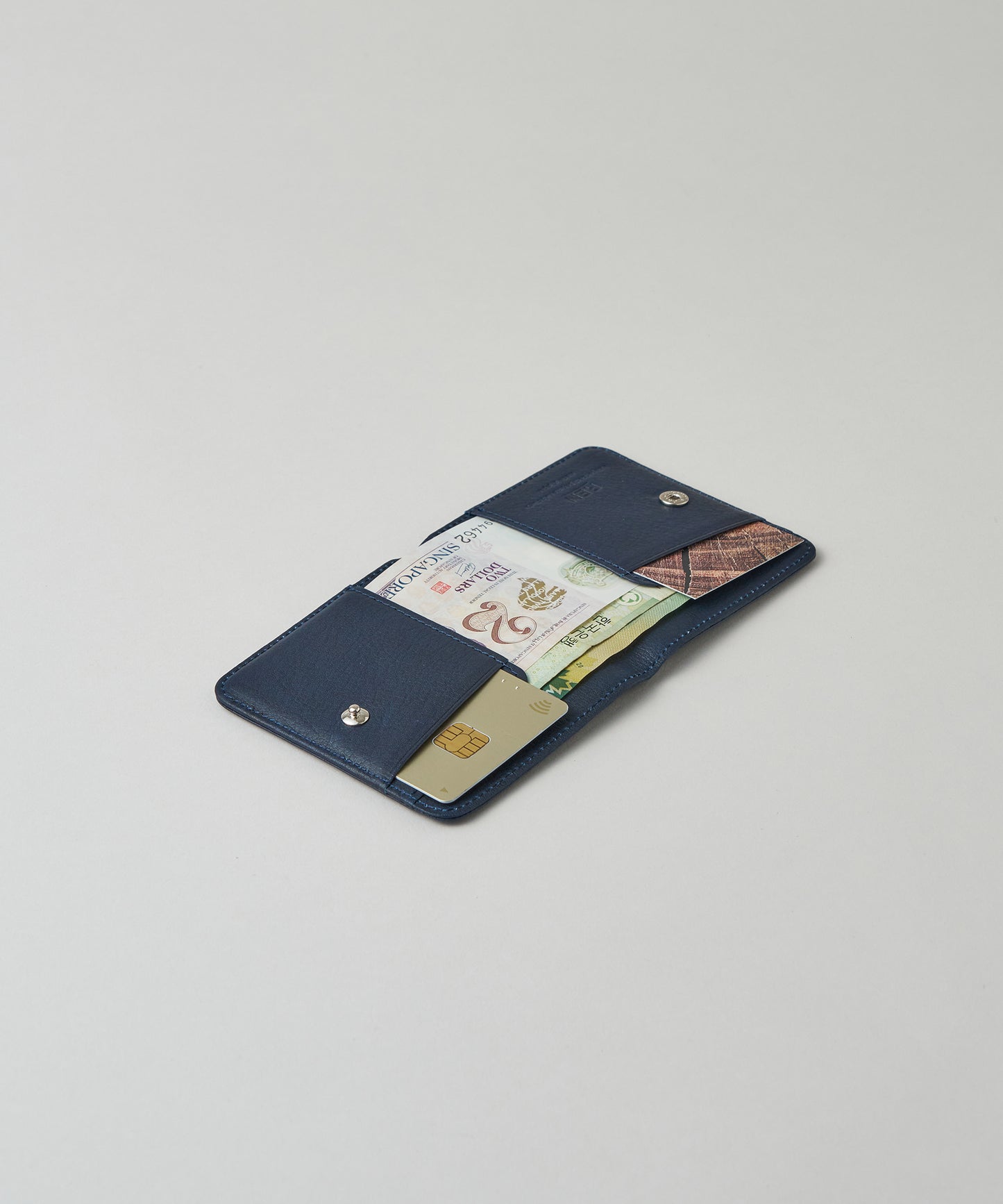 #55b / クリップウォレット(indigo blue)/ 牛革・ベビーバッファロー