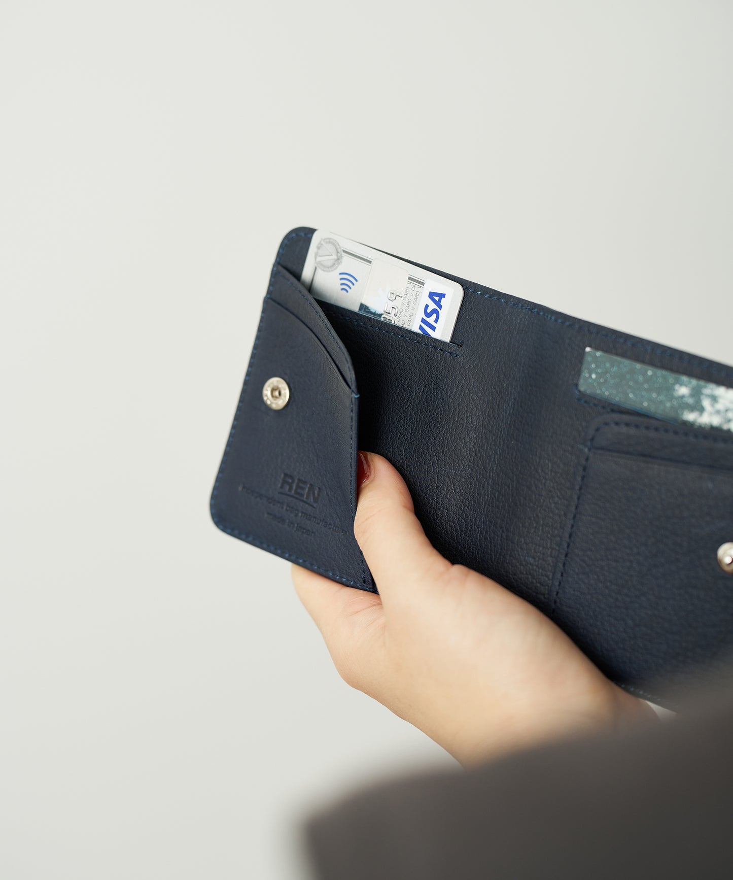 #55b / クリップウォレット(indigo blue)/ 牛革・ベビーバッファロー