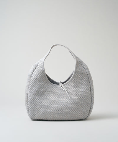 #60/ サークルバスケットM(mist gray)/ 羊革・シープメッシュ