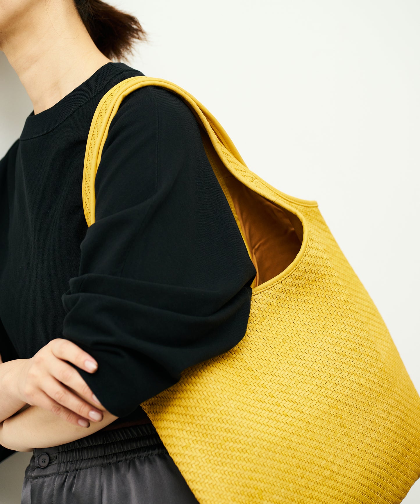 #60/ メトロキャリー(mustard)/ 羊革・シープメッシュ