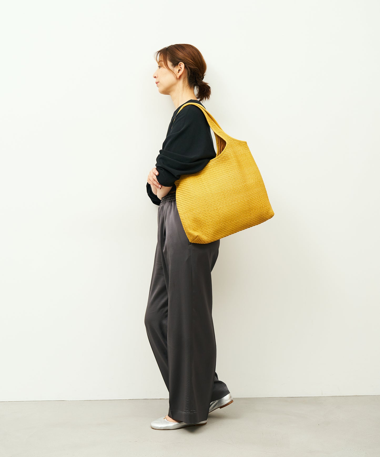#60/ メトロキャリー(mustard)/ 羊革・シープメッシュ