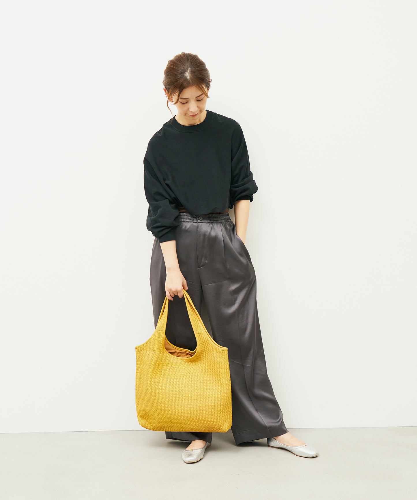 #60/ メトロキャリー(mustard)/ 羊革・シープメッシュ