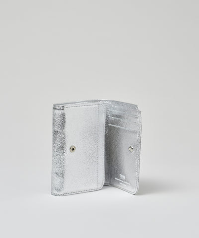 #18/ ポストマンウォレットS(silver)/ やぎ革・グリッター