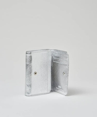 #18/ ポストマンウォレットS(silver)/ やぎ革・グリッター