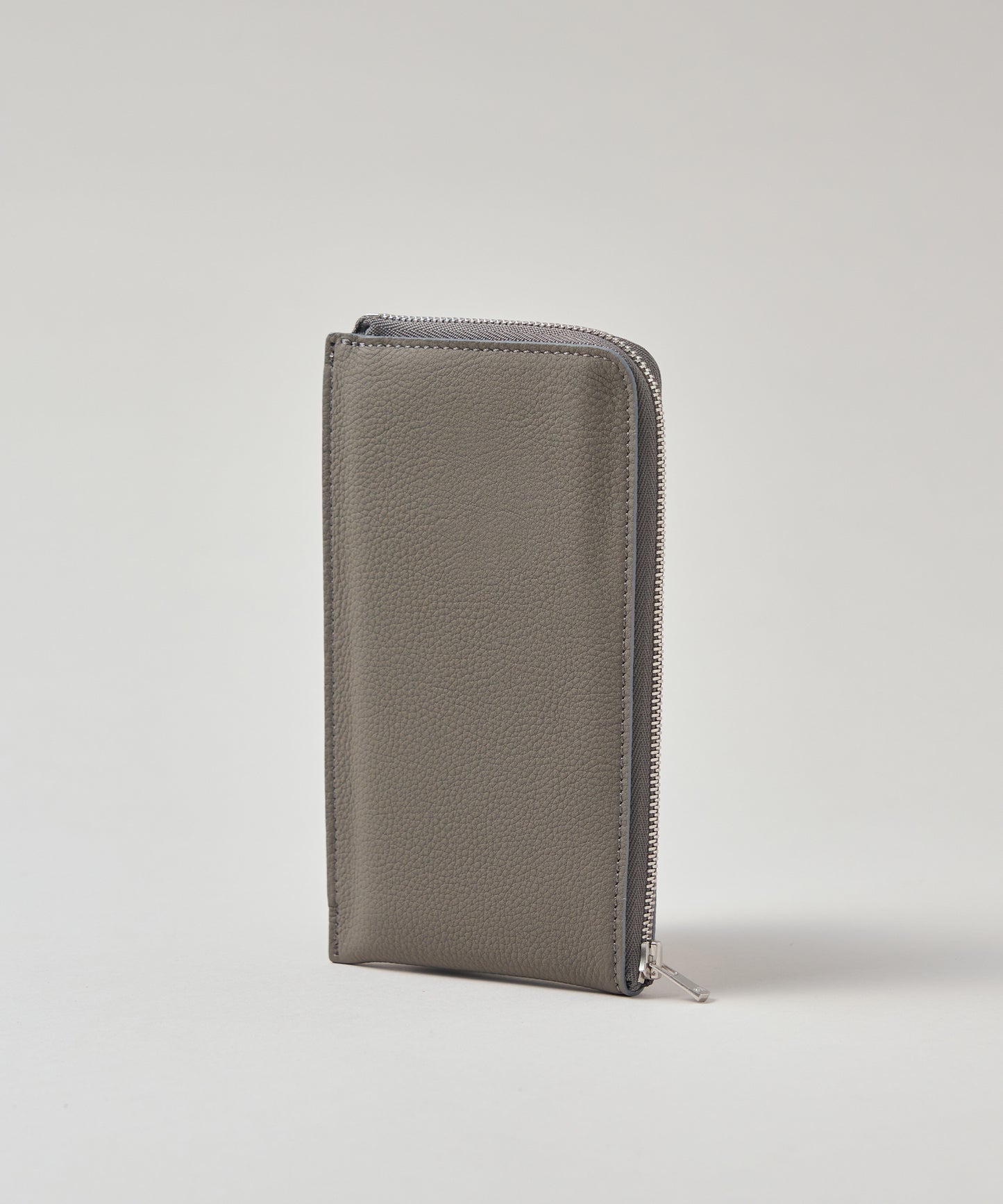 #49 / アドレスウォレット・フラットロング(matte gray)/ 牛革・バブルカーフ