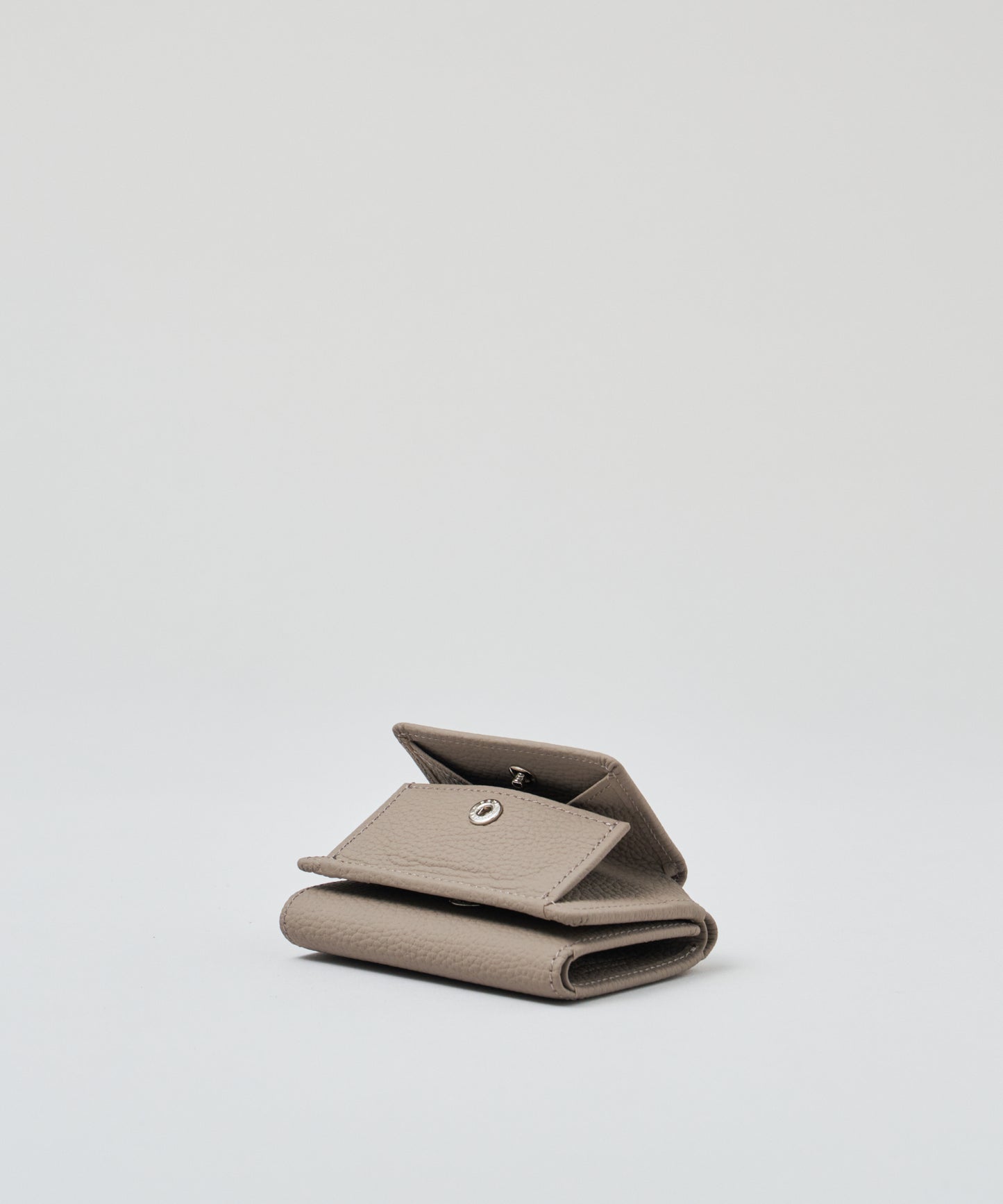 #51/ ミニウォレット(almond gray)/ 牛革・フィリップ