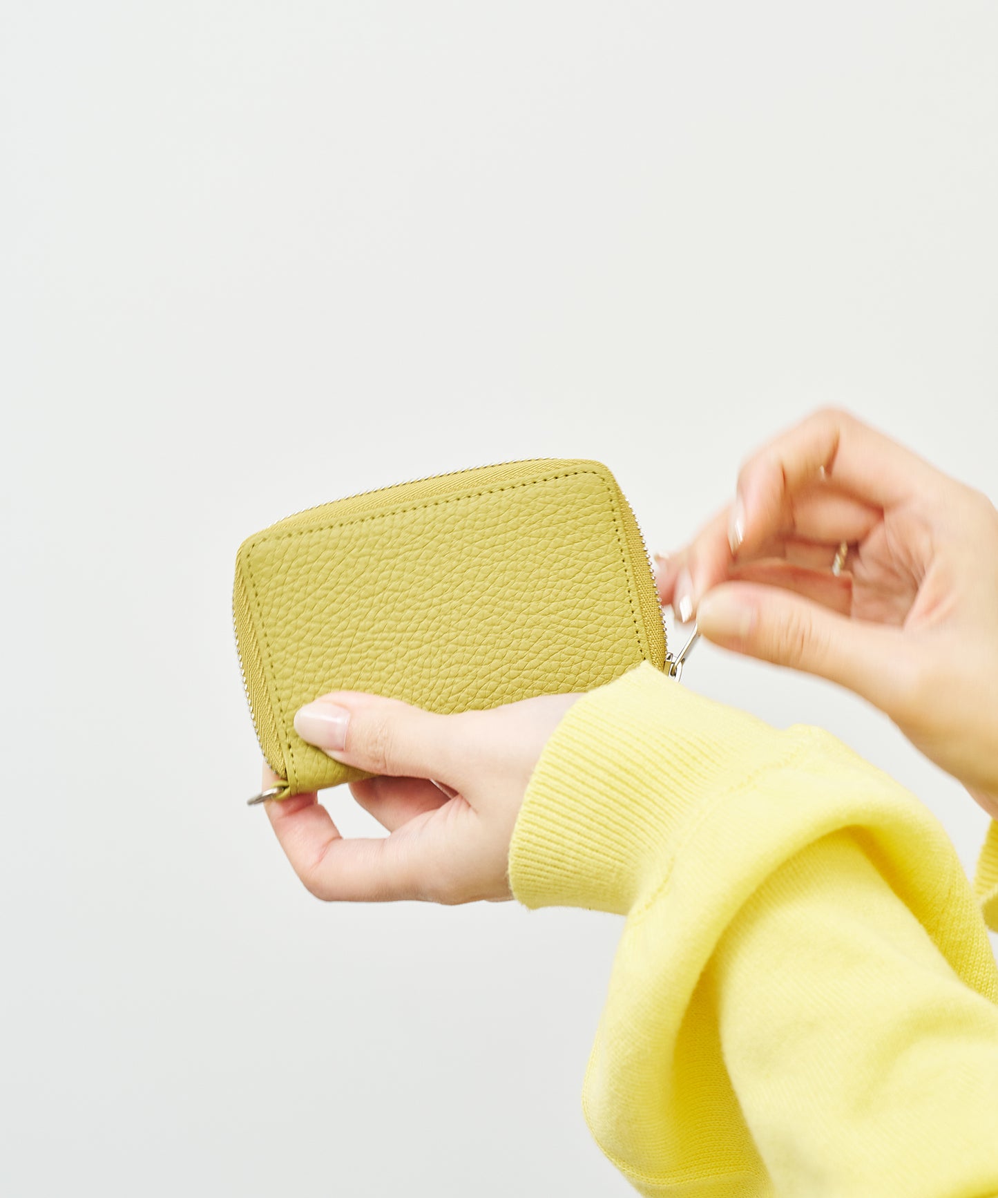 #53《SALE 50%》コインパース(pistachio yellow)/ 牛革・エン
