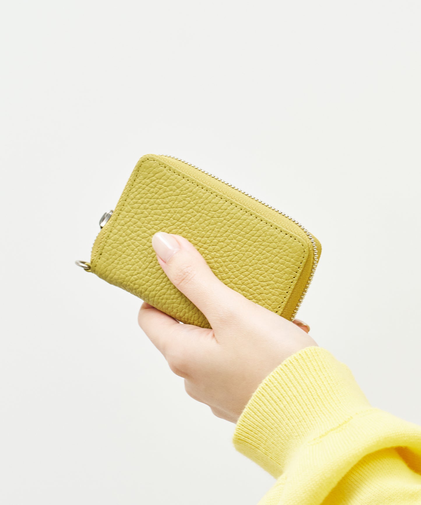 #53《SALE 50%》コインパース(pistachio yellow)/ 牛革・エン