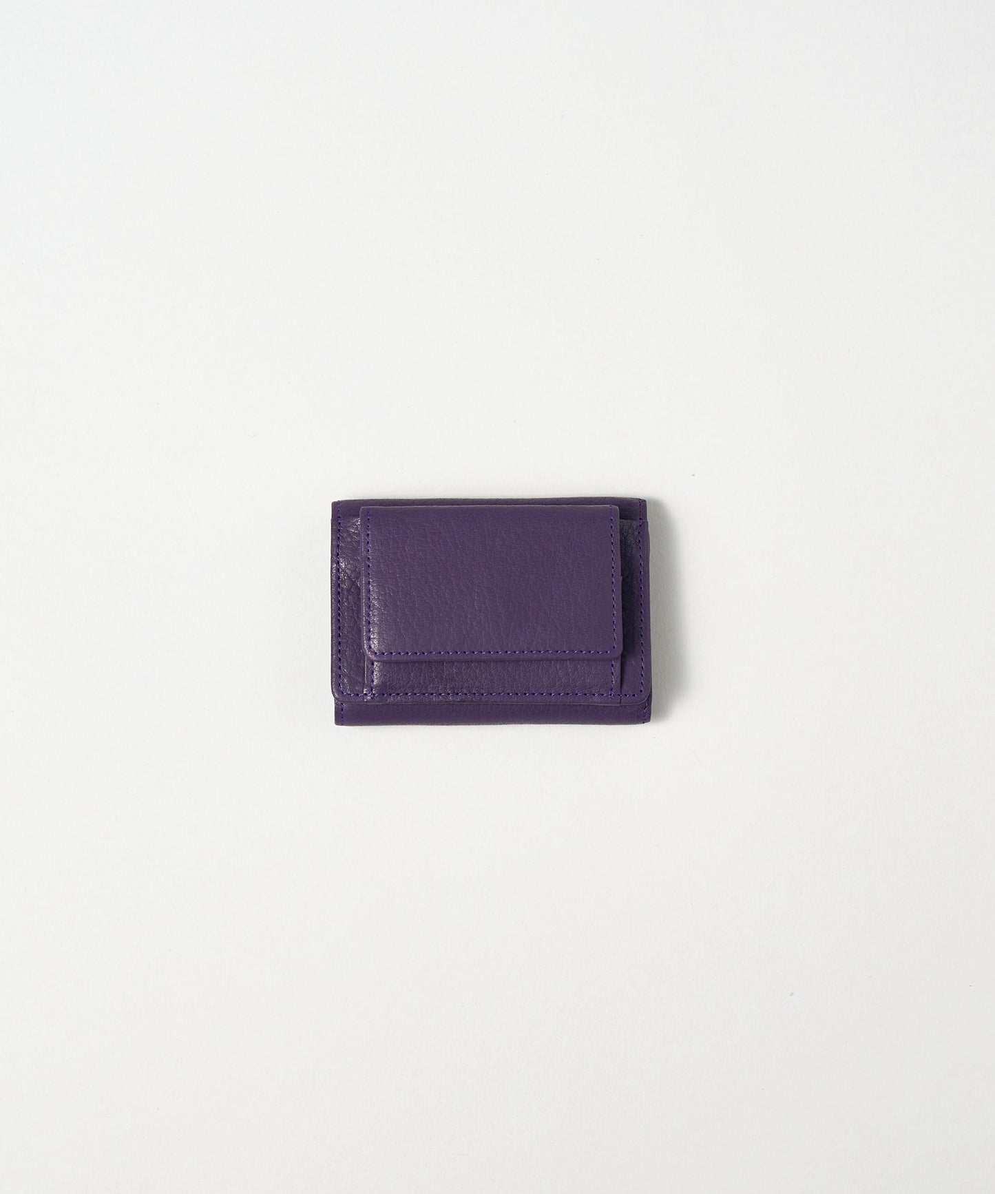 #55/ ミニウォレット(purple)/ 牛革・ベビーバッファロー