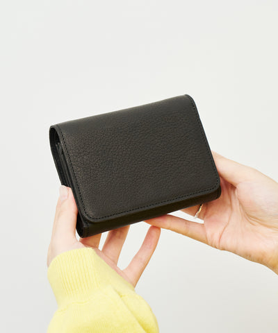 #55/ ポストマンウォレットS(black)/ 牛革・ベビーバッファロー