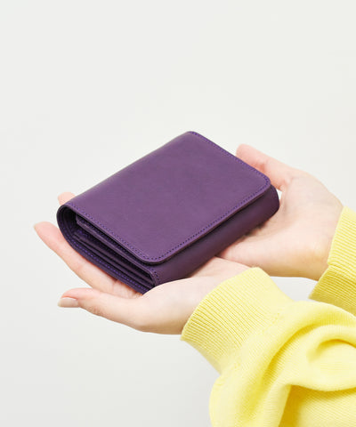 #55/ ポストマンウォレットS(purple)/ 牛革・ベビーバッファロー