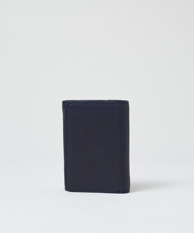 #55b/ ポストマンウォレットS(indigo blue)/ 牛革・ベビーバッファロー