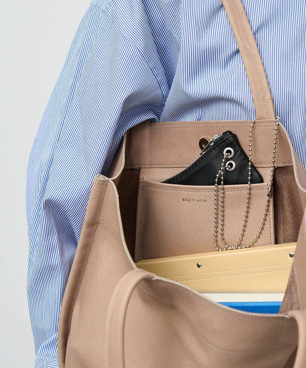 #11b/ クラマエポーチ(greige) / やぎ革・ベアー - REN