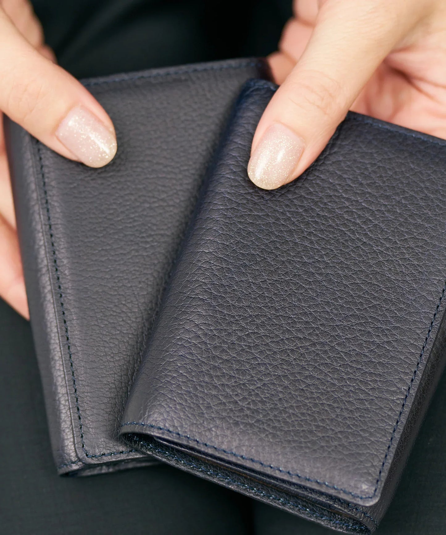 #55/ キーマージウォレット(indigo blue)/ 牛革・ベビーバッファロー - REN