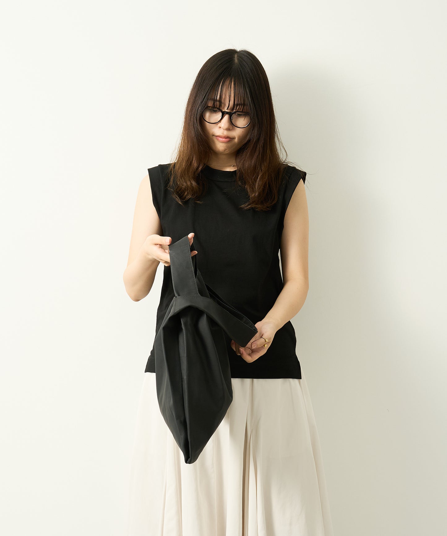 #11/ 2wayレジブクロM(black) / やぎ革・ベアー