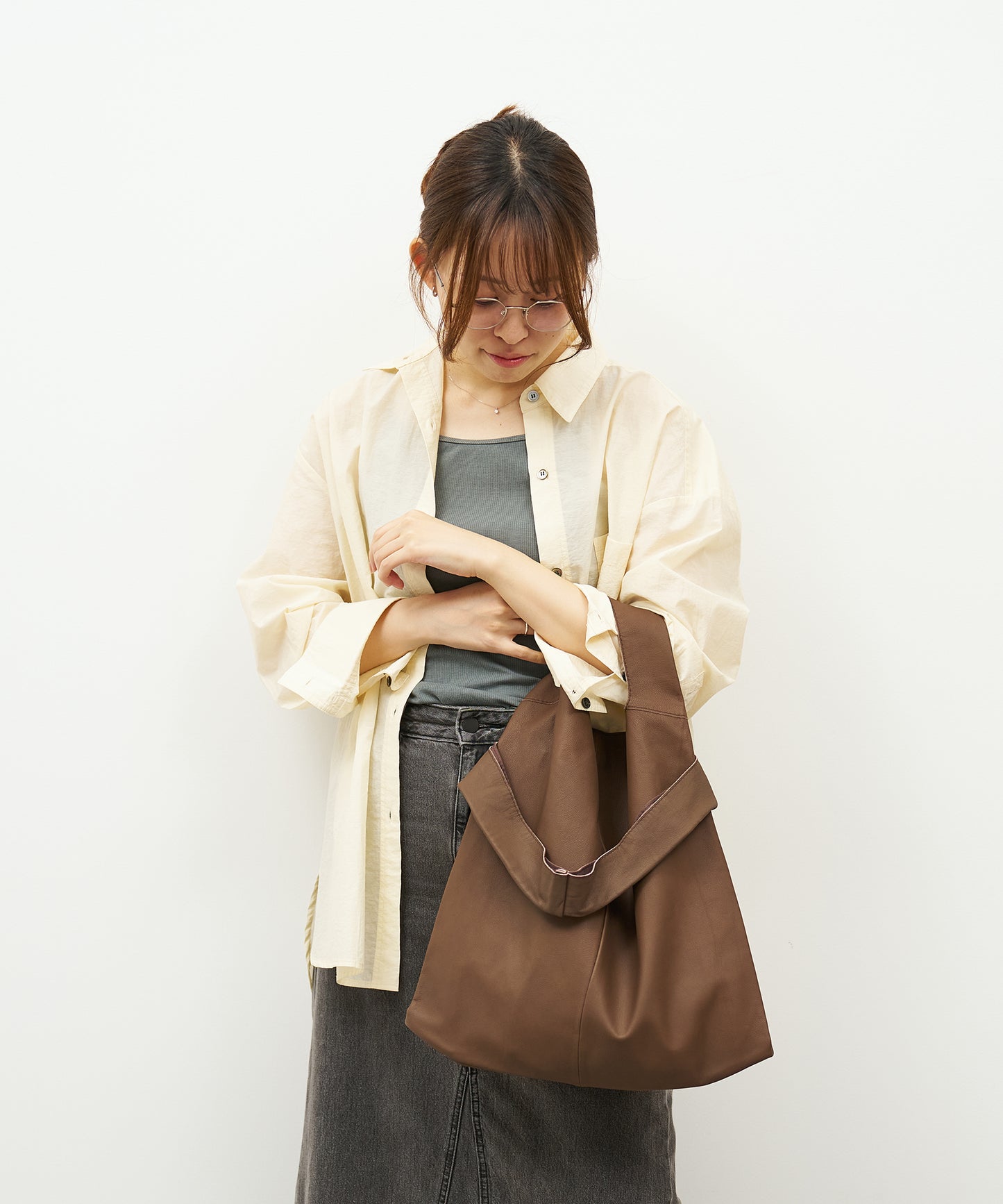 #11 / 2wayレジブクロM(dark brown) / やぎ革・ベアー