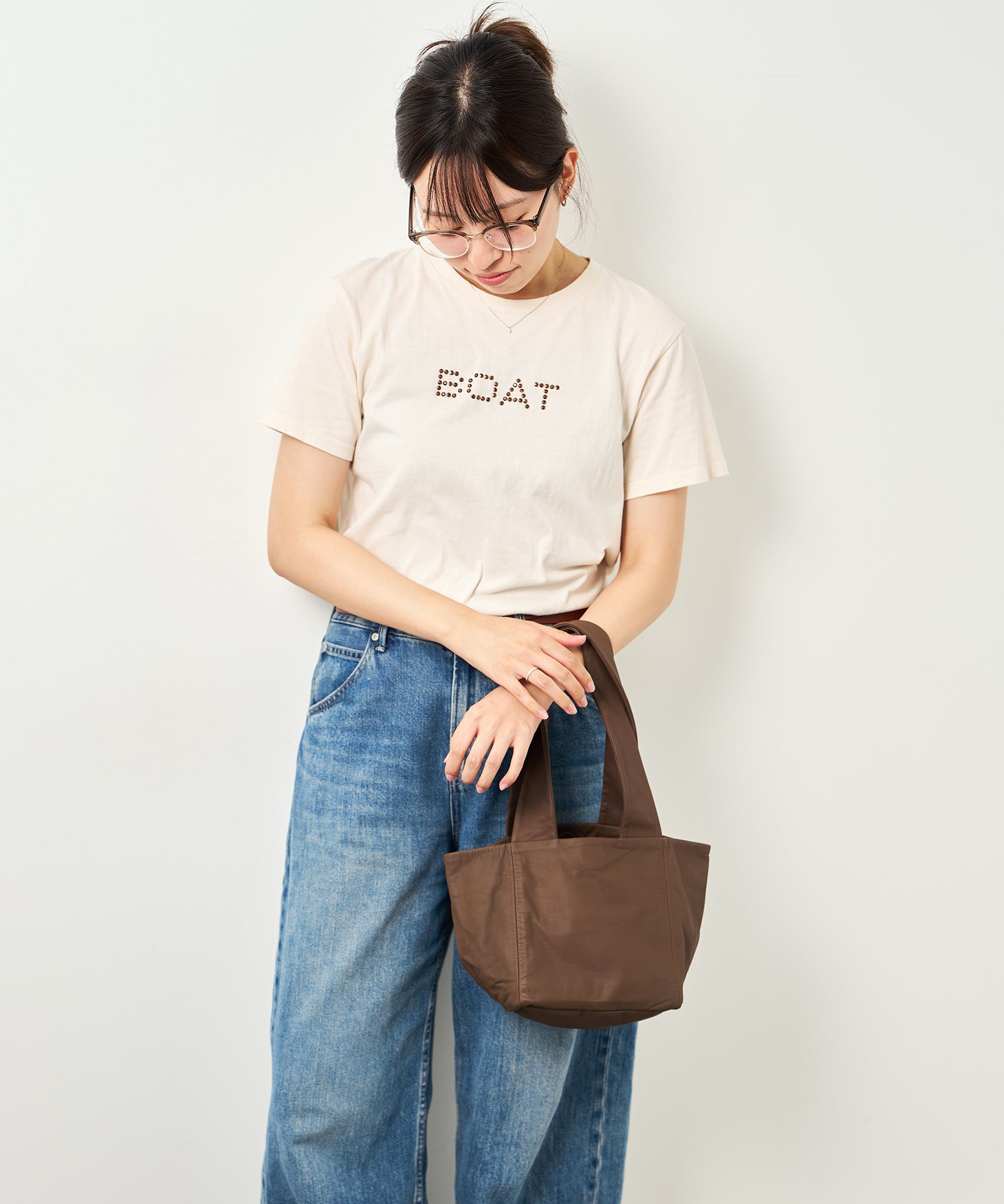 REN レン やぎ革 トートバッグ ブラウン ユニセックス 本革 REN】《トートバッグ》軽くて柔らか、収納ポケットが豊富なやぎ革の