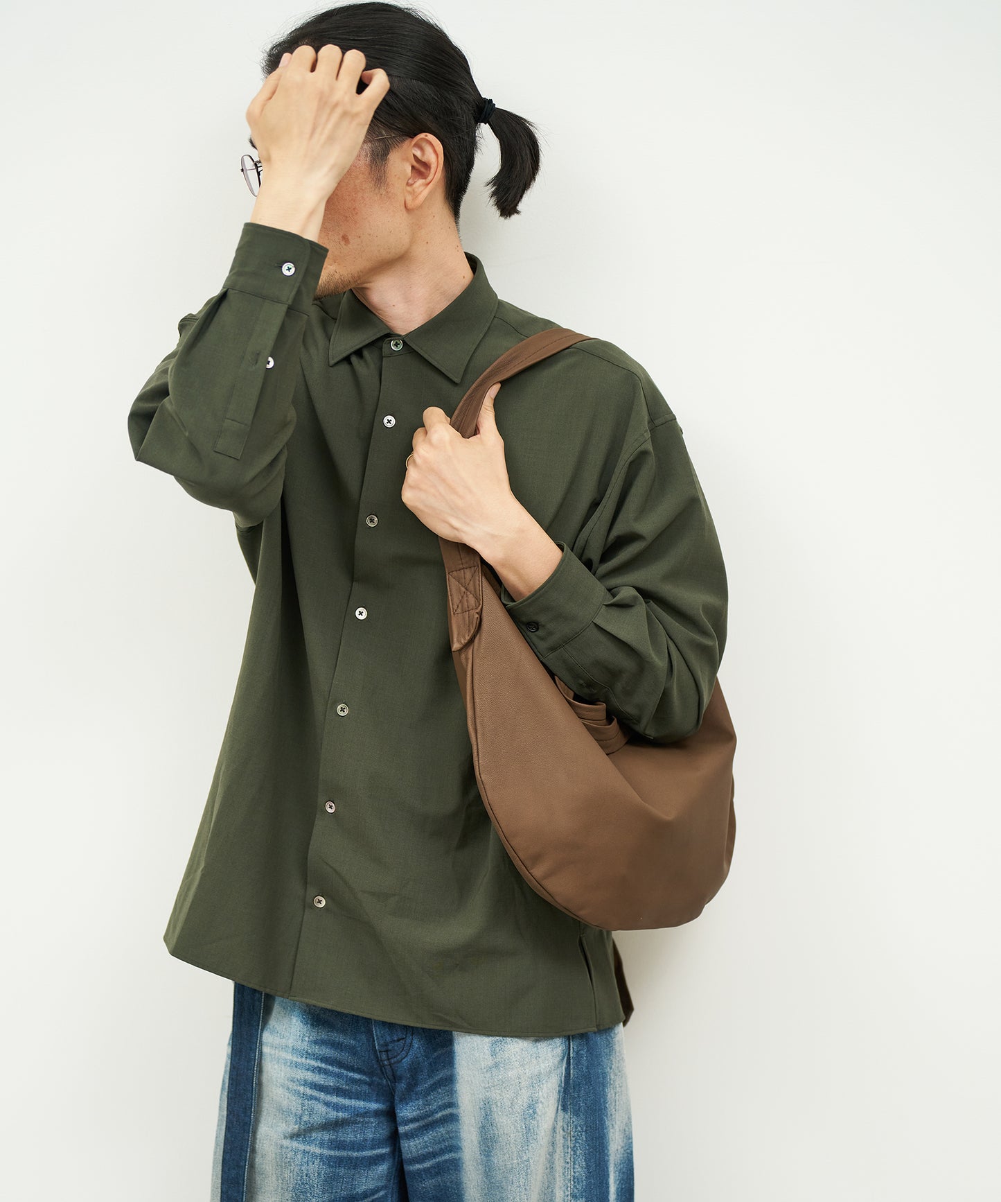 #11 / 2wayサークルショルダー (dark brown)/ やぎ革・ベアー