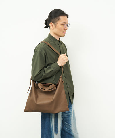 #11《BF SALE 20%》2wayスクエアショルダーM(dark brown) / やぎ革・ベアー