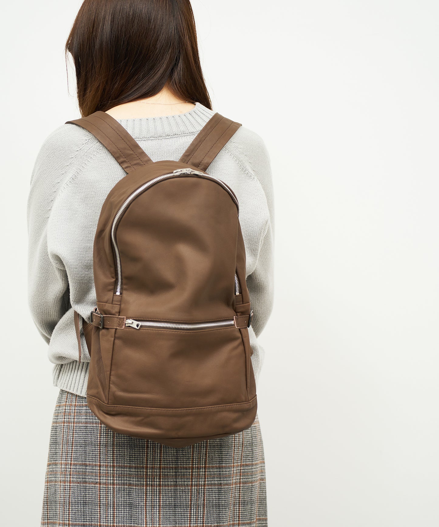 #11《SALE 30%》デイリュックミッド (dark brown) / やぎ革・ベアー