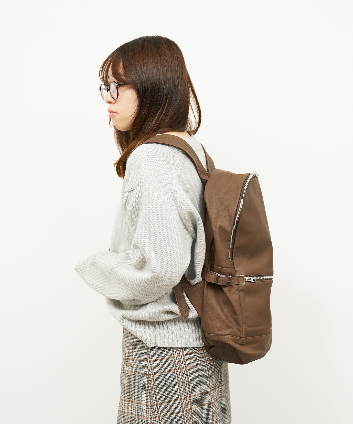 #11《SALE 30%》デイリュックミッド (dark brown) / やぎ革・ベアー