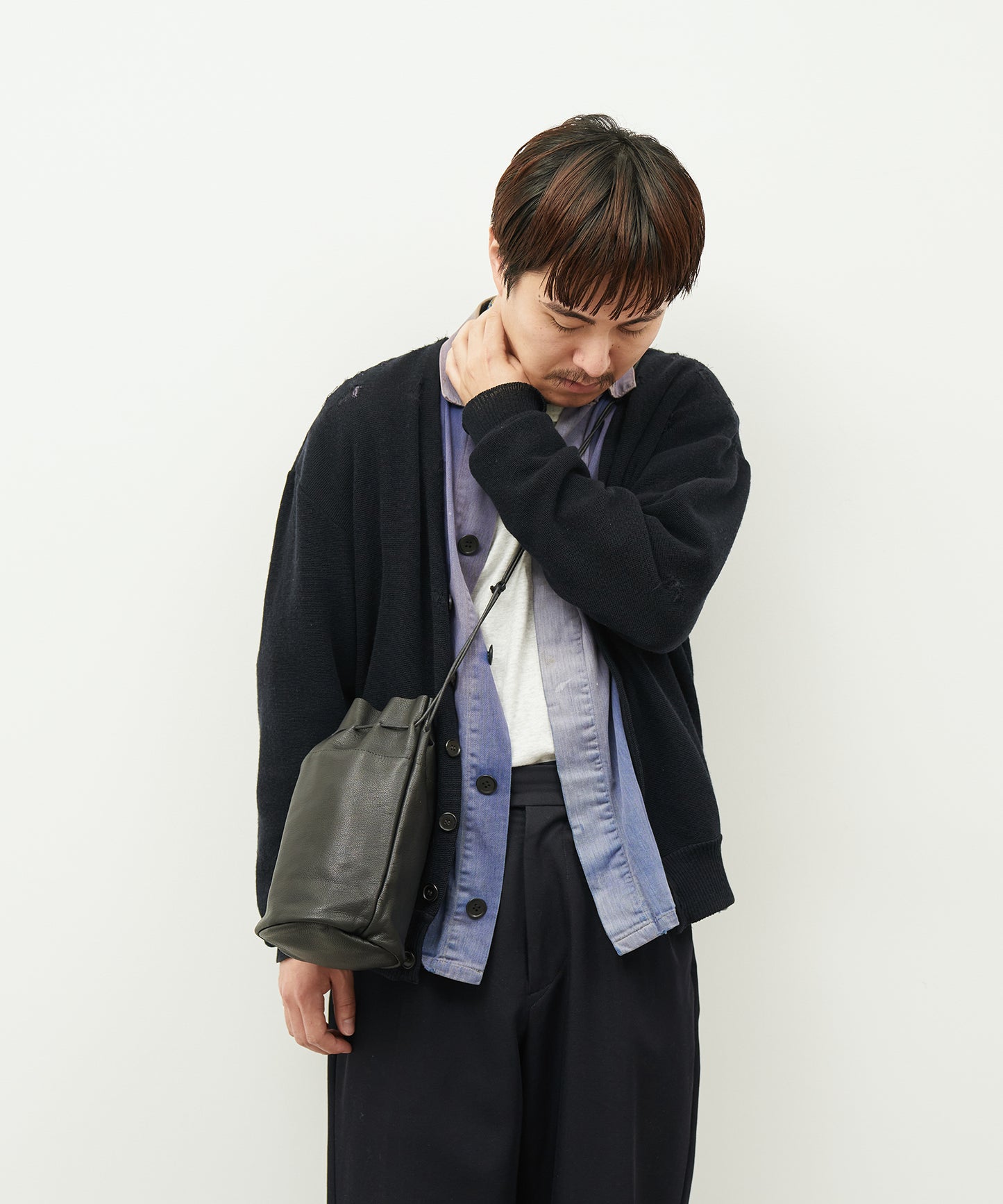 #15/ キャニスターボトル(black) / やぎ革・スティル