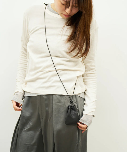 #15/ アミュレット ポーチ(black) / やぎ革・スティル - REN