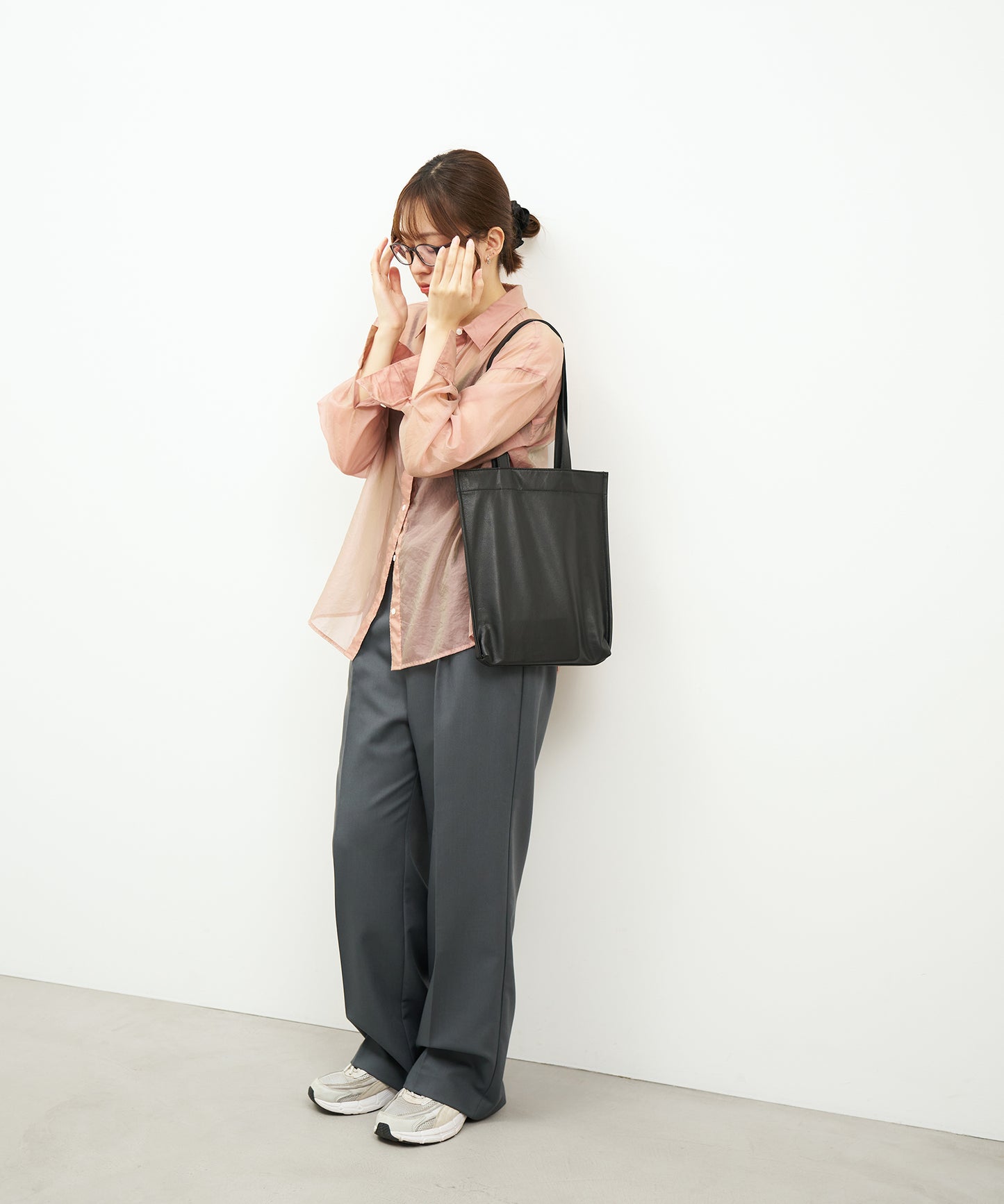 #15/ ドキュメントトート14-inch(black)/ やぎ革・スティル