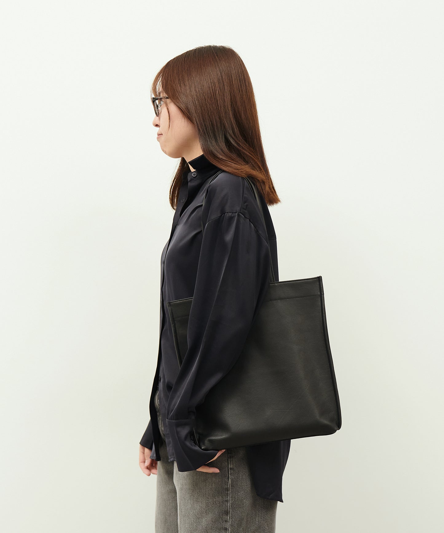 #15/ ドキュメントトート(black)/ やぎ革・スティル