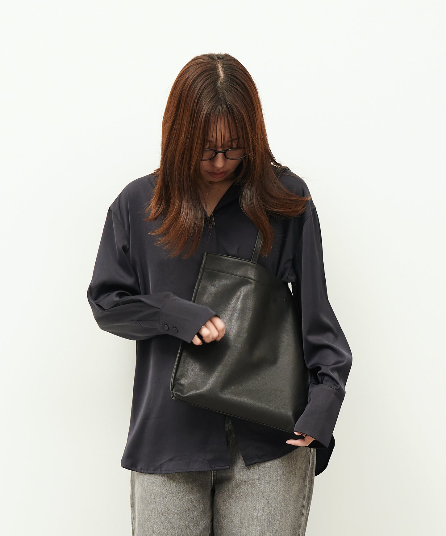 #15/ ドキュメントトート(black)/ やぎ革・スティル