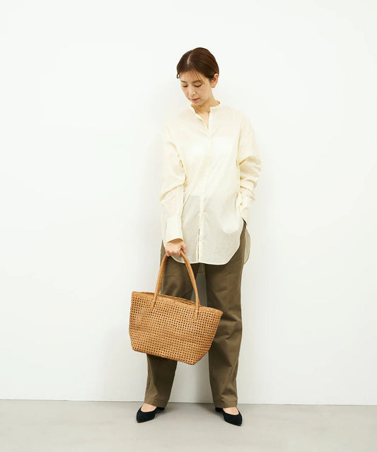 #16/ ブックキャリー(camel)/ やぎ革・ゴートメッシュ - REN