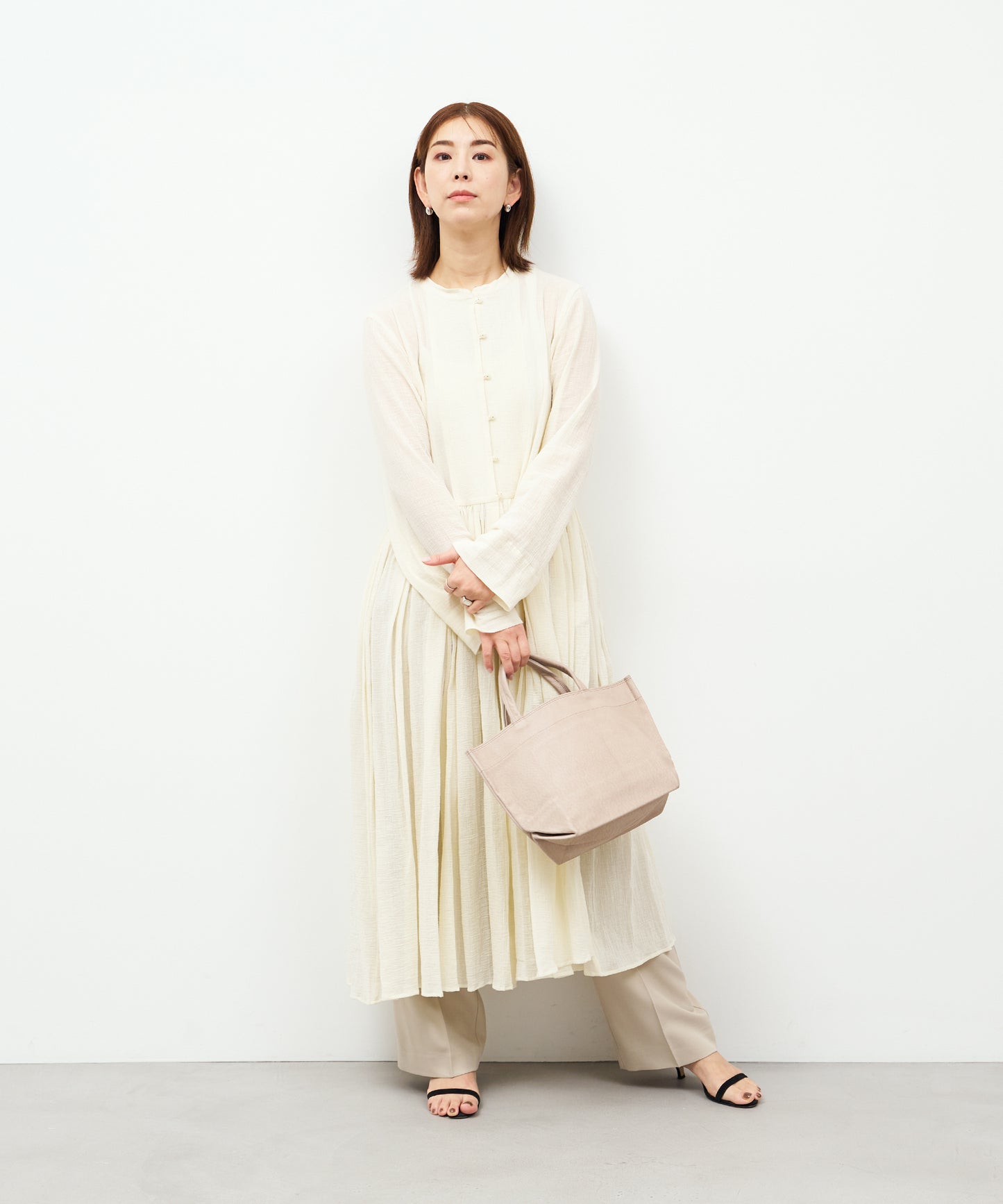 #30/ ランチバッグS(pink beige)/ ピッグスキン・ハリー