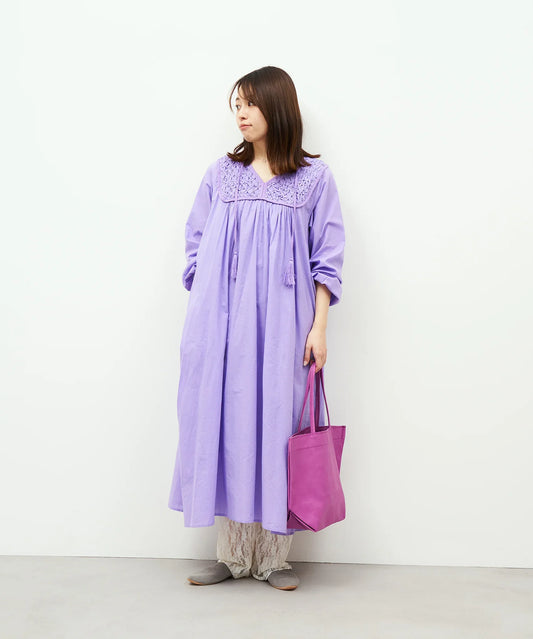 #30《SALE 40%》ランチバッグM(peony purple)/ ピッグスキン・ハリー