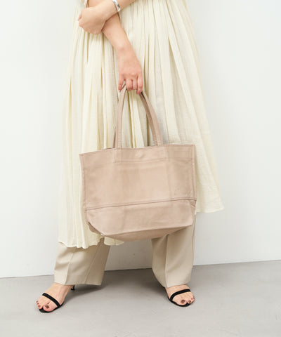 #30/ ワイドトートM(pink beige)/ ピッグスキン・ハリー