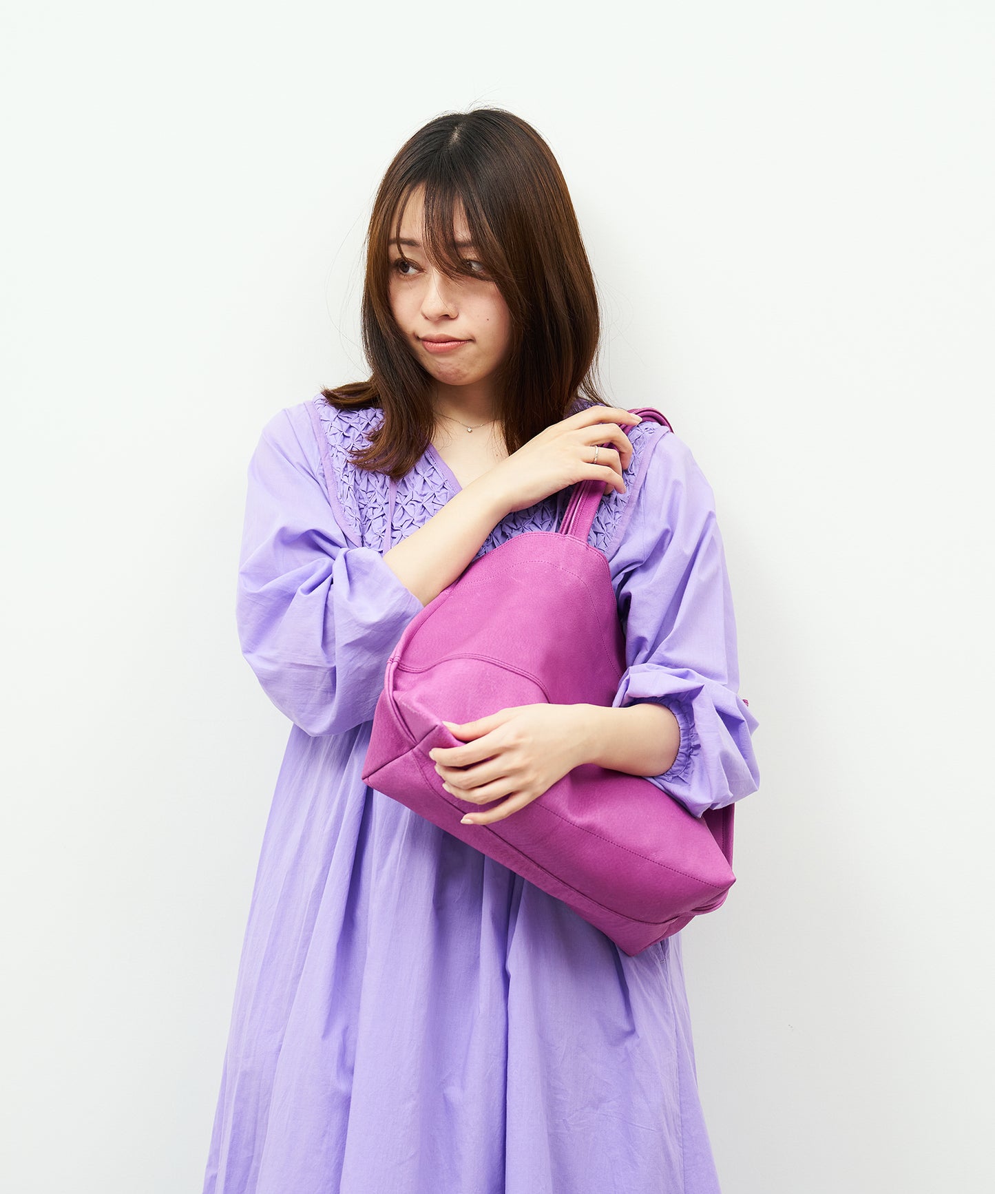 #30/ ワイドトートM(peony purple)/ ピッグスキン・ハリー