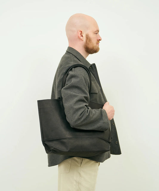 #30/ ワイドトートL(black)/ ピッグスキン・ハリー