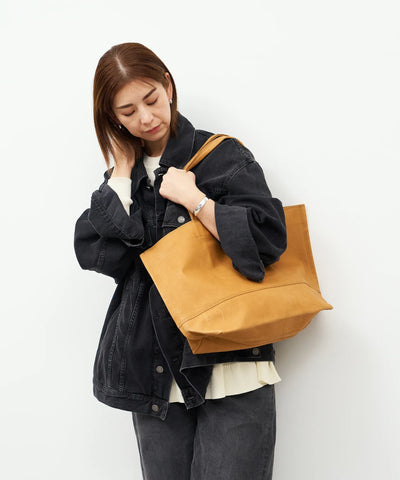 #30/ ワイドトートL(camel)/ ピッグスキン・ハリー
