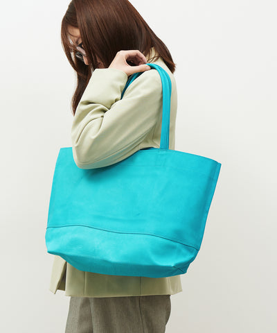 #30《SALE 30%》ワイドトートL(turquoise)/ ピッグスキン・ハリー