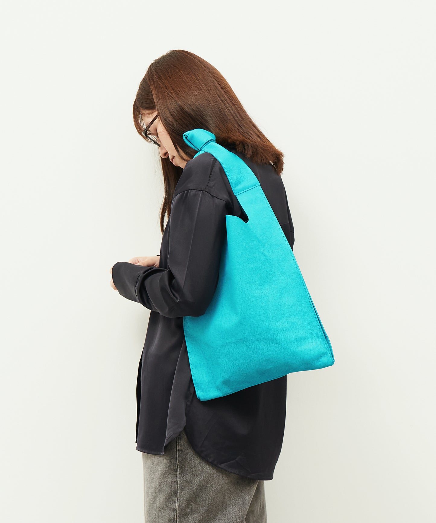 #30/ レジブクロ ショルダー(turquoise)/ ピッグスキン・ハリー