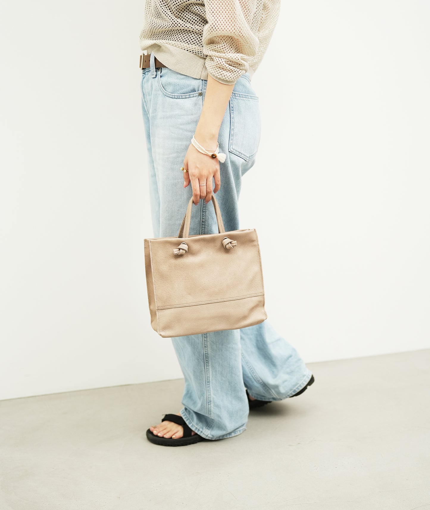 #30/ ミニショッパー(pink beige)/ ピッグスキン・ハリー