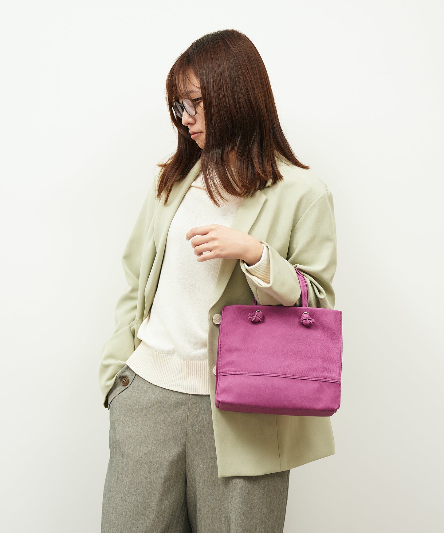 #30/ ミニショッパー(peony purple)/ ピッグスキン・ハリー