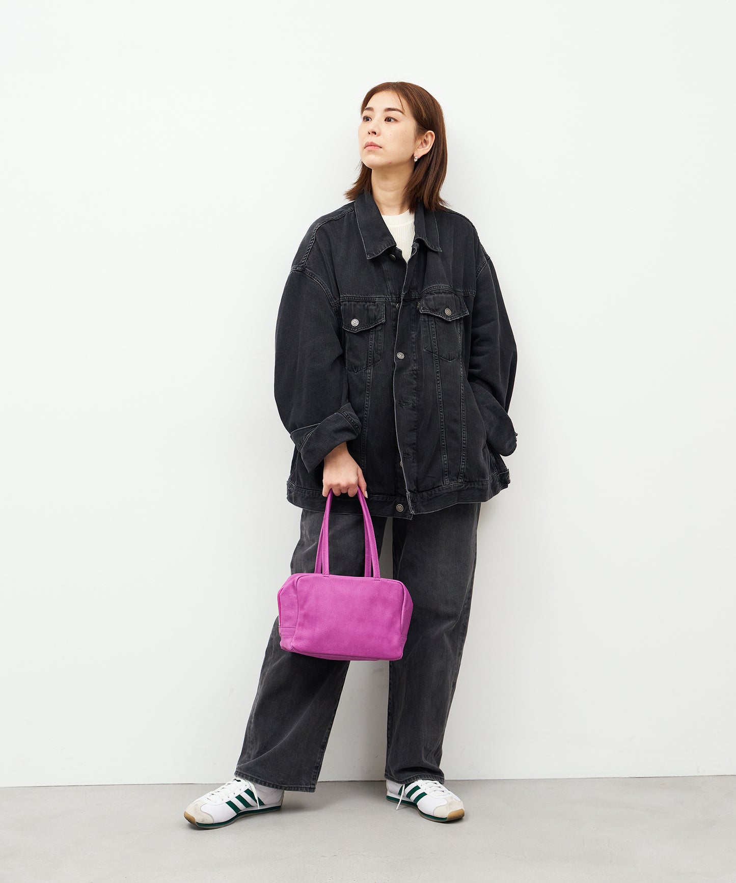 #30/ スクエアダッフル XS(peony purple)/ ピッグスキン・ハリー