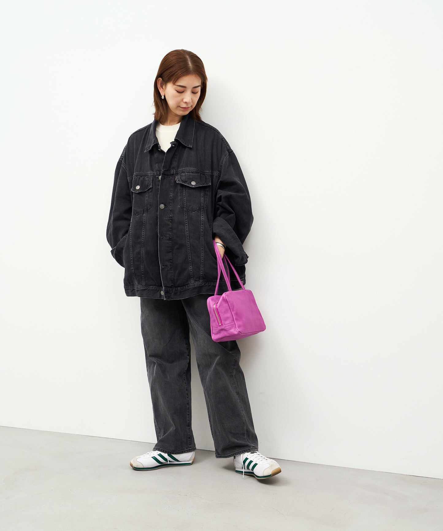 #30/ スクエアダッフル XS(peony purple)/ ピッグスキン・ハリー