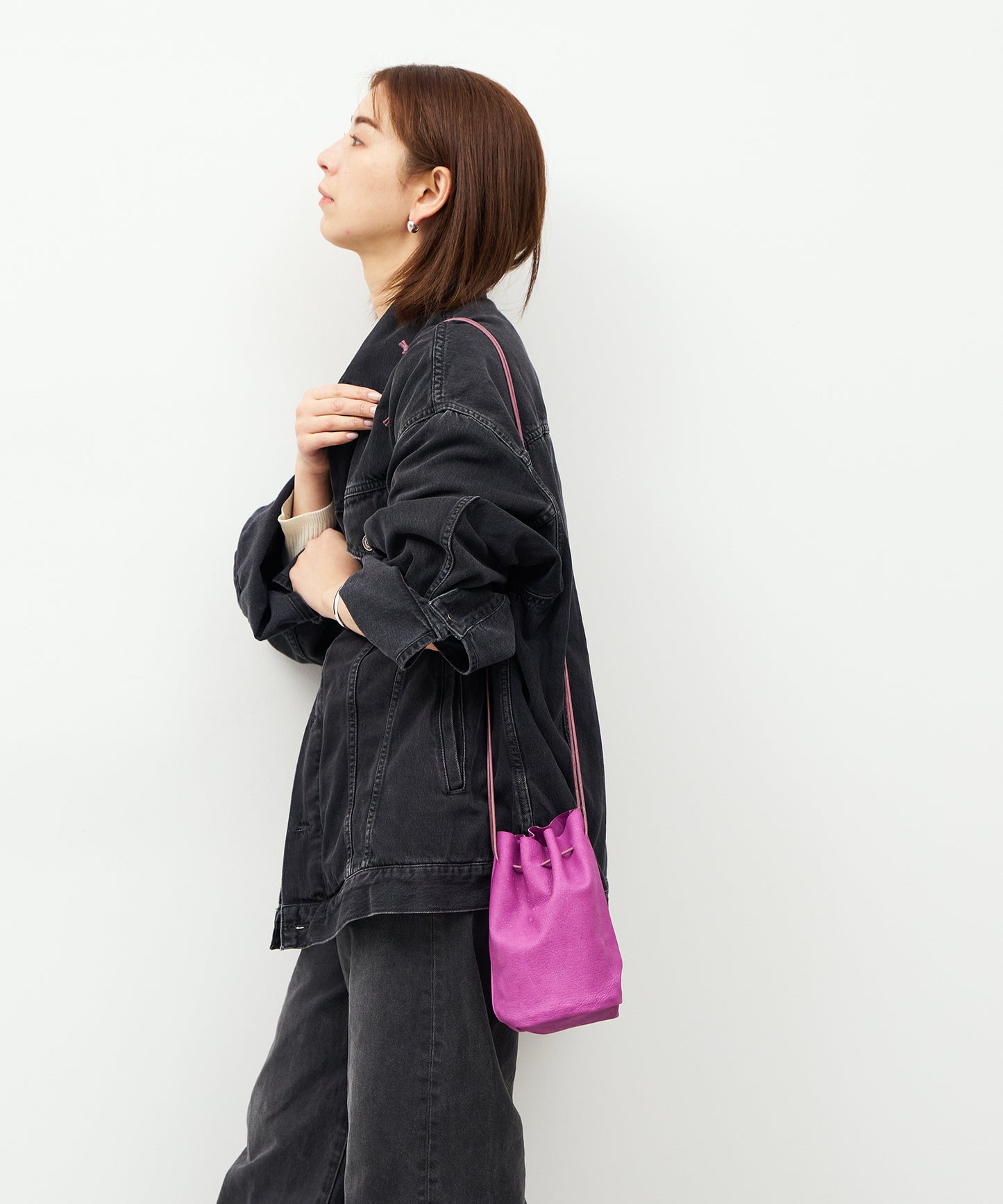 #30/ ミニキャニスターボトル(peony purple)/ ピッグスキン・ハリー